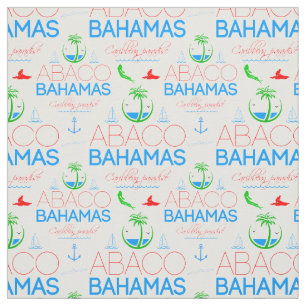 Abaco, Bahamas farbiger Text und Bildmuster Stoff
