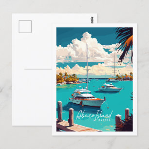 Abaco Island Bahamas Vintage-Reiseillustration Postkarte