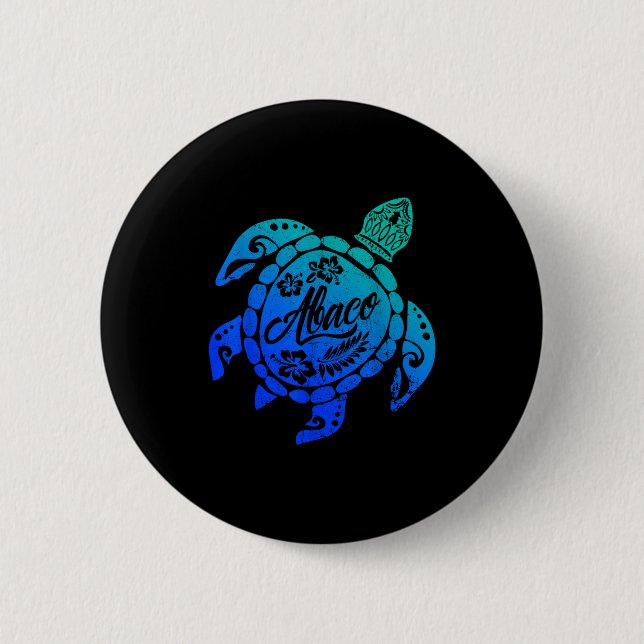 Abaco Tribal Sea Turtle Bahamas Beach Vacation  Button (Vorderseite)