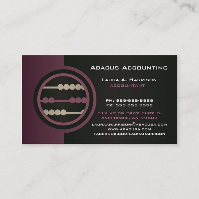 Abacus Accounting Business Cards Visitenkarte (Vorderseite)