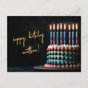 Abacus Birthday Cake mit Kerzen Postkarte