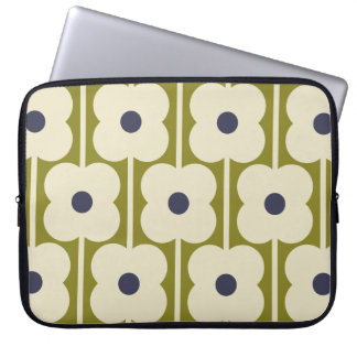 Abacus Blume Lined Eyelet Olive and Blue Laptopschutzhülle