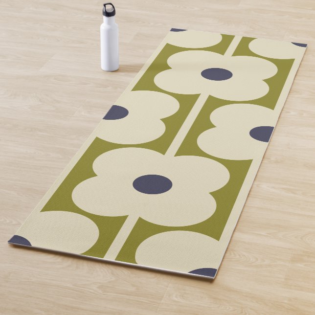 Abacus Blume Lined Eyelet Olive and Blue Yogamatte (Beispiel)