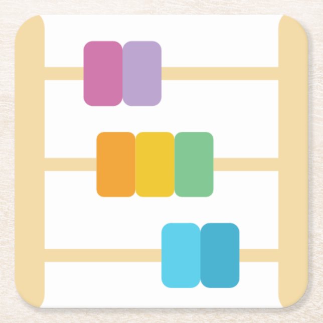 Abacus Rechteckiger Pappuntersetzer (Vorderseite)