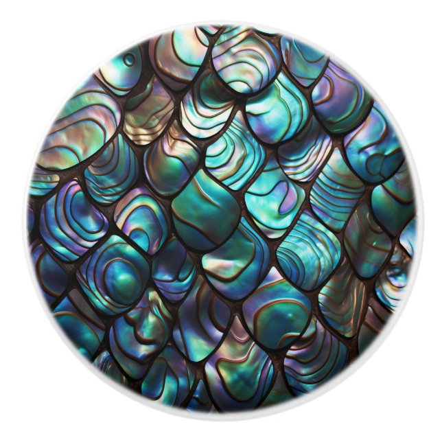Abalone-Muschel Abstraktes Muster Keramikknauf (Vorderseite)