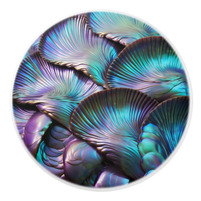 Abalone-Muschel Abstraktes Muster Keramikknauf (Vorderseite)