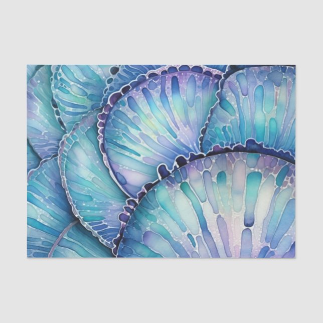 Abalone-Muschel Abstraktes Wasserfarbmuster Seidenpapier (Vorderseite)