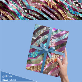 Abalone Muschel Scallop 3D Rosa Geschenkpapier