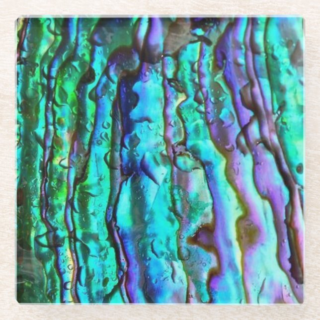 Abalone-Muschelglas-Untersetzer Glasuntersetzer (Vorderseite)