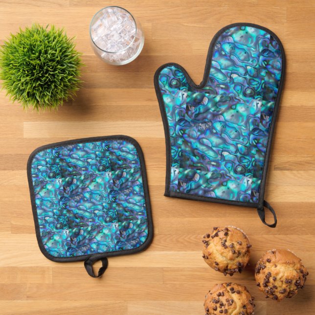 Abalone Ofenhandschuh & Topflappen-Set (Oben Unten)