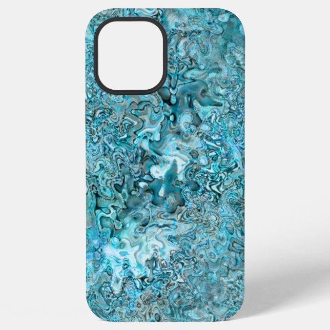 Abalone Pāua Muschel Aqua Blue iPhone 12 Pro Max Hülle (Rückseite)