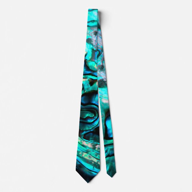 Abalone paua Muschel Naturdesign Krawatte (Vorderseite)