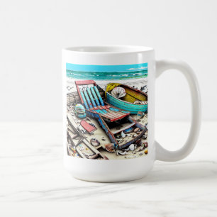 Abandoned Beach Boat Wrecks AI generiert Kunst Kaffeetasse
