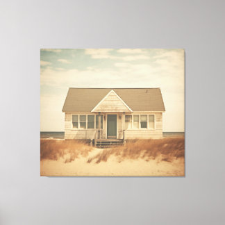 Abandoned Beach House gedudududued Retro Coastal Leinwanddruck