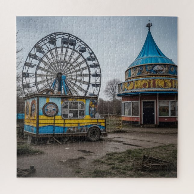 Abandoned Carnival Empty Ferris Wheel and Zent (Vertikal)