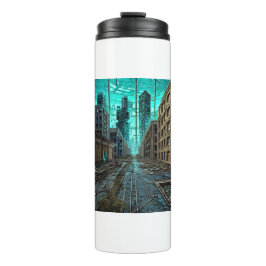 Abandoned City Dystopian AI Generated Artwork Thermosbecher