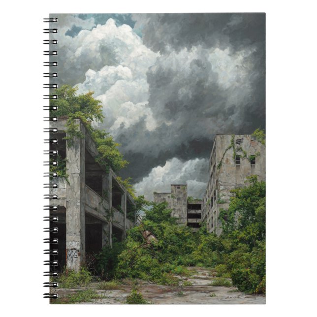 Abandoned Complex Under Storm Clouds Notebook Notizblock (Vorderseite)