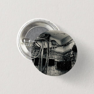 Abandoned Factory Cracked Plaster Ceiling Pinback Button