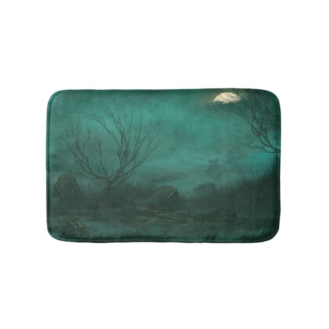 Abandoned Friedhof Moonlit Night Scene Badematte (Vorderseite)