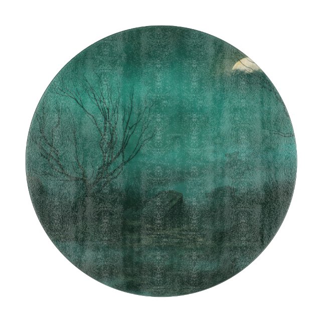 Abandoned Friedhof Moonlit Night Scene Schneidebrett (Vorderseite)