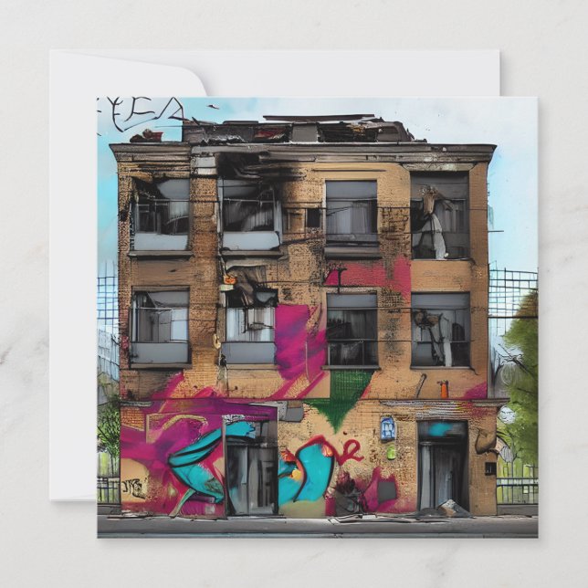 Abandoned Gebäude Abstrakt AI Art (Vorderseite)