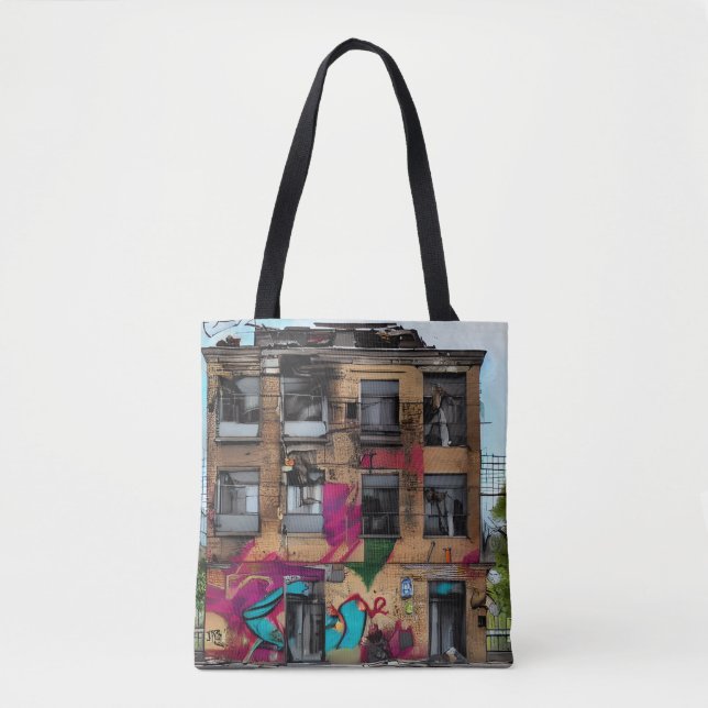 Abandoned Gebäude Abstrakt AI Art Tasche (Vorderseite)