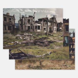 Abandoned Gebäude Post Apokalypse Geschenkpapier Set