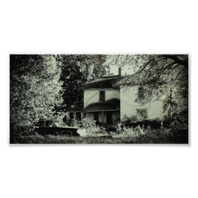 Abandoned House and Car Fotodruck (Vorne)