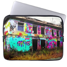 Abandoned House with Colorful Graffiti