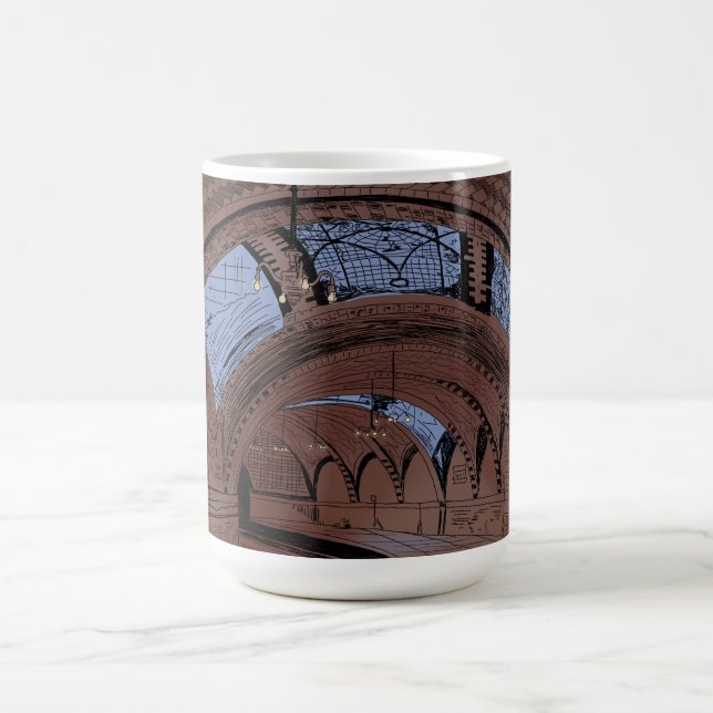 Abandoned NY City Hall U-Bahn Station Illustration Kaffeetasse (Mittel)