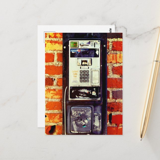 Abandoned Payphone Postkarte (Vorderseite/Rückseite Beispiel)