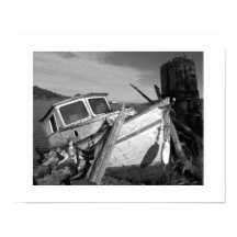Abandoned Shipwreck Black and White Foto