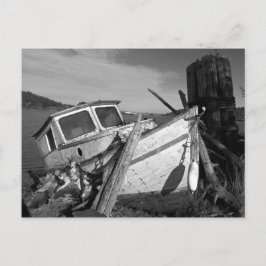 Abandoned Shipwreck Black and White Foto Postkarte