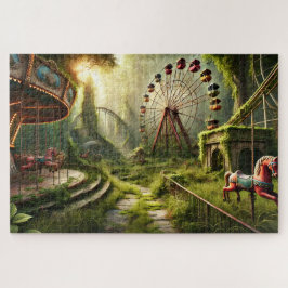 Abandoned Theme Park Carousel & Ferris Wheel