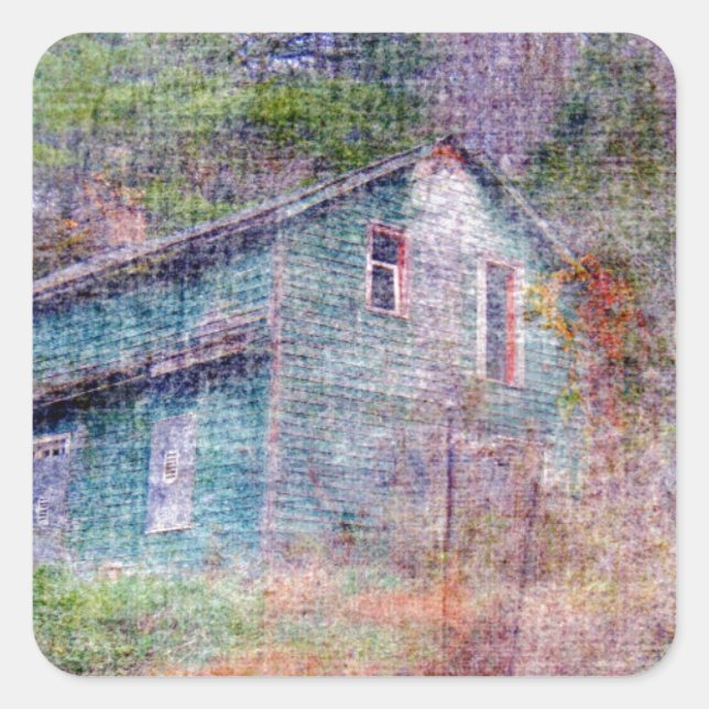 Abandred House Quadratischer Aufkleber (Vorderseite)