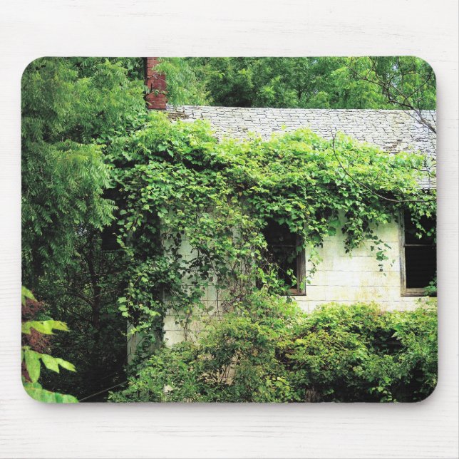 Abandred White House im Wald Mousepad (Vorne)