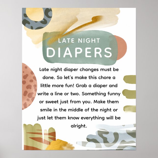 Abastract Baby Shower 'Late Night Diaper' Poster (Vorne)