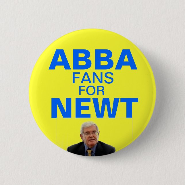 Abba Fans für Newt- Gingrichknopf Button (Vorderseite)