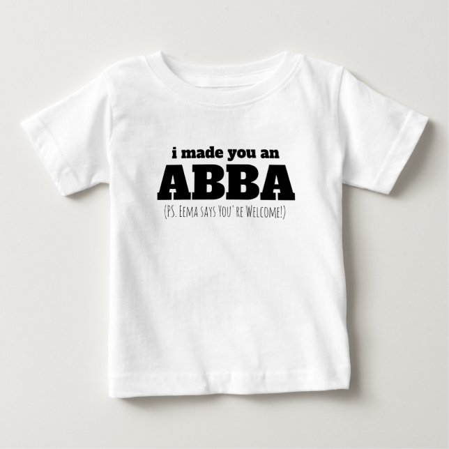 Abba Vater Erstes Geschenk des ältesten Kindes Baby T-shirt (Vorderseite)