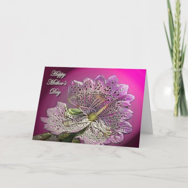 Abberant Foxglove Muttertagskarte Karte (Vorderseite)