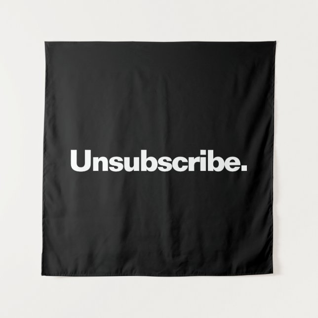 Abbestellen eines Wortes White Text Minimalismus l Wandteppich (Vorderseite)