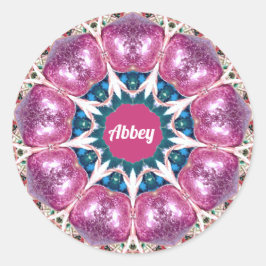 ABBEY ~ Abstraktes Muster ~ Personalisiert Runder Aufkleber