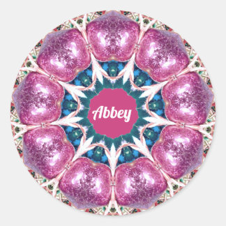 ABBEY ~ Abstraktes Muster ~ Personalisiert Runder Aufkleber
