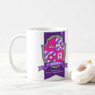 Abbey-Brief Ein Wappen rosa Einhornname Kaffeetasse