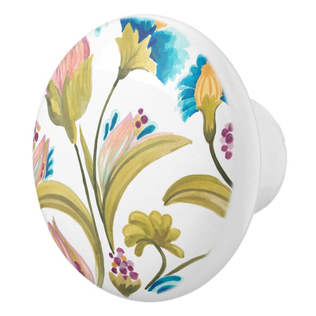 Abbey Floral Tiles - Frühlingsblumen Keramikknauf (Rechts)