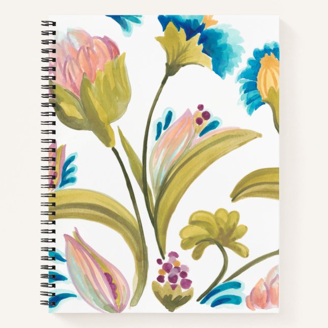 Abbey Floral Tiles - Frühlingsblumen Notizbuch (Vorderseite)
