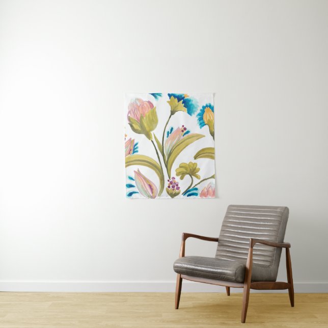 Abbey Floral Tiles - Frühlingsblumen Wandteppich (Beispiel)