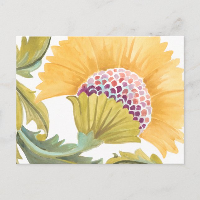 Abbey Floral Tiles - Gelb Postkarte (Vorderseite)