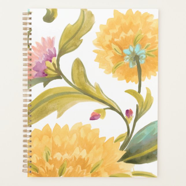 Abbey Floral Tiles - Gelbe Blumen Planer (Vorderseite)