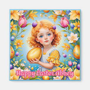 ABBEY ~Frohe Ostern ~ Goldenes Ei ~ Magnet
